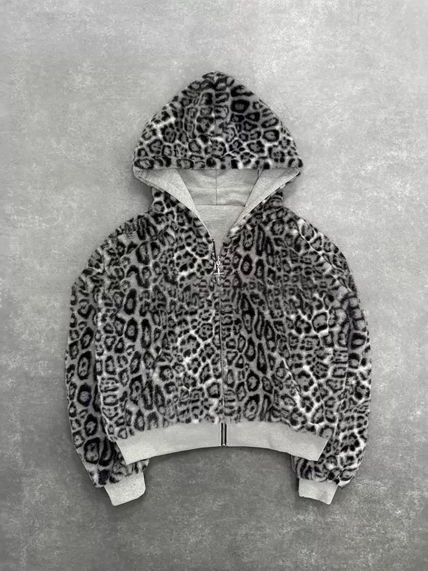 Stylish gray/Black zip-up jacket