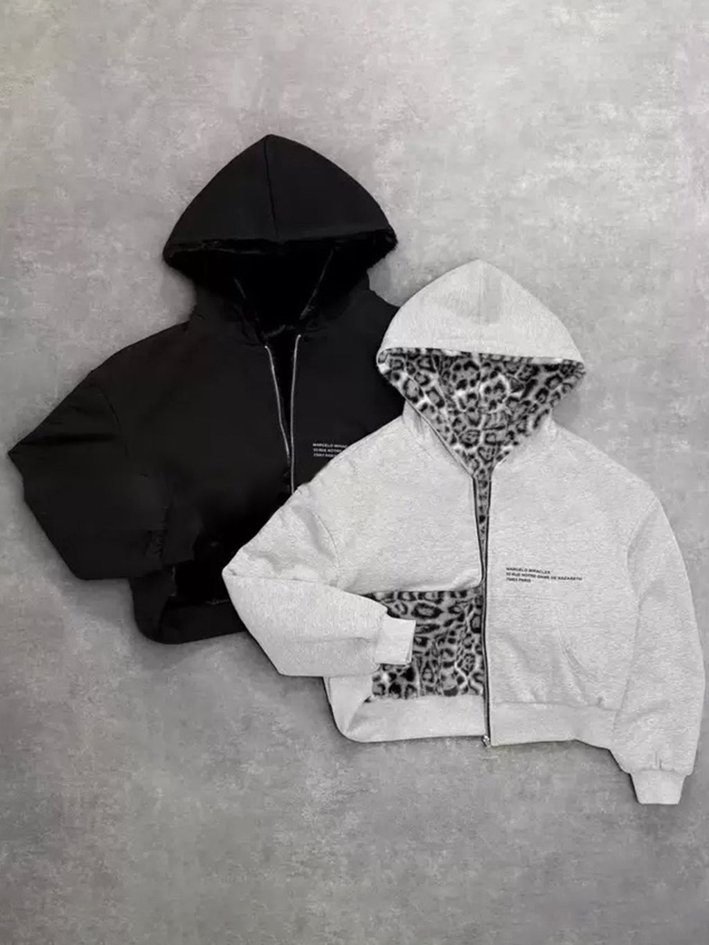 Stylish gray/Black zip-up jacket