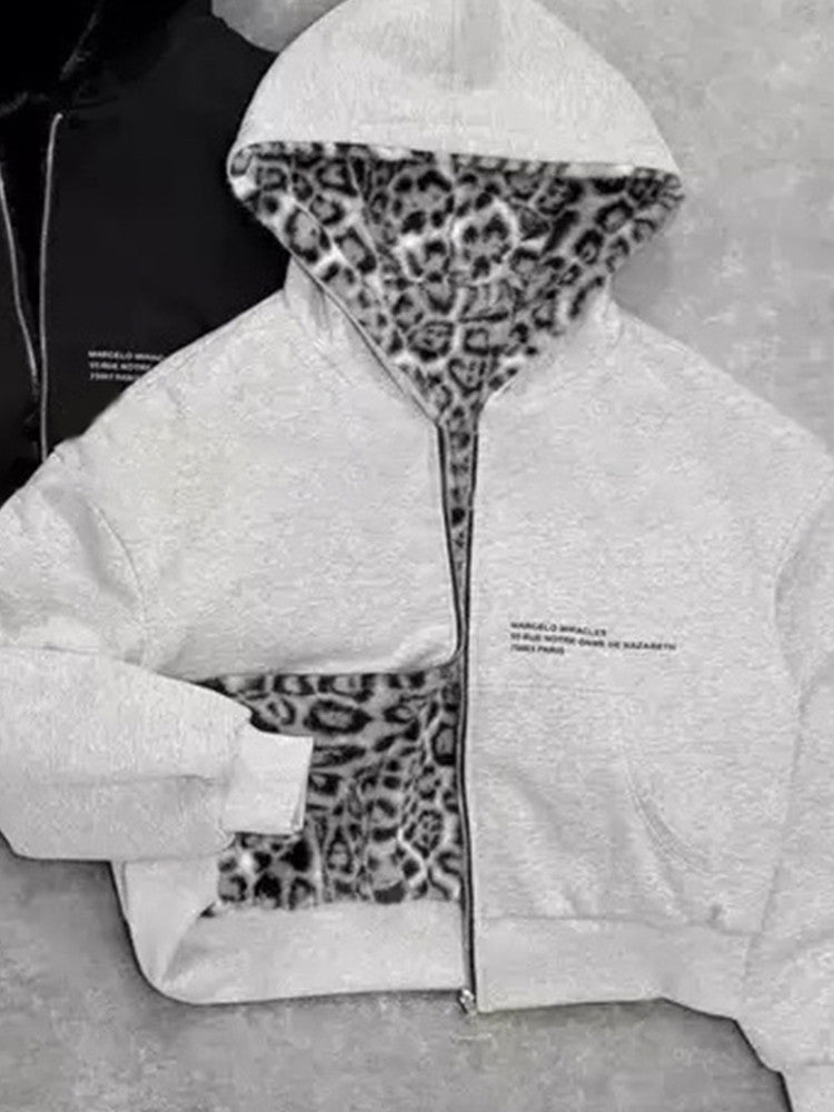 Stylish gray/Black zip-up jacket