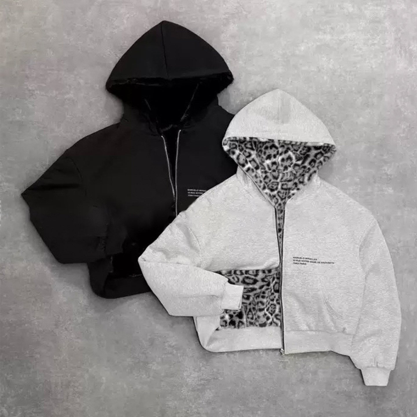 Stylish gray/Black zip-up jacket